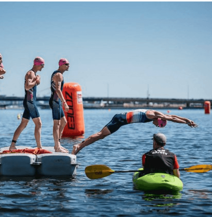 Triathlon athletes representing comprehensive event management workflow